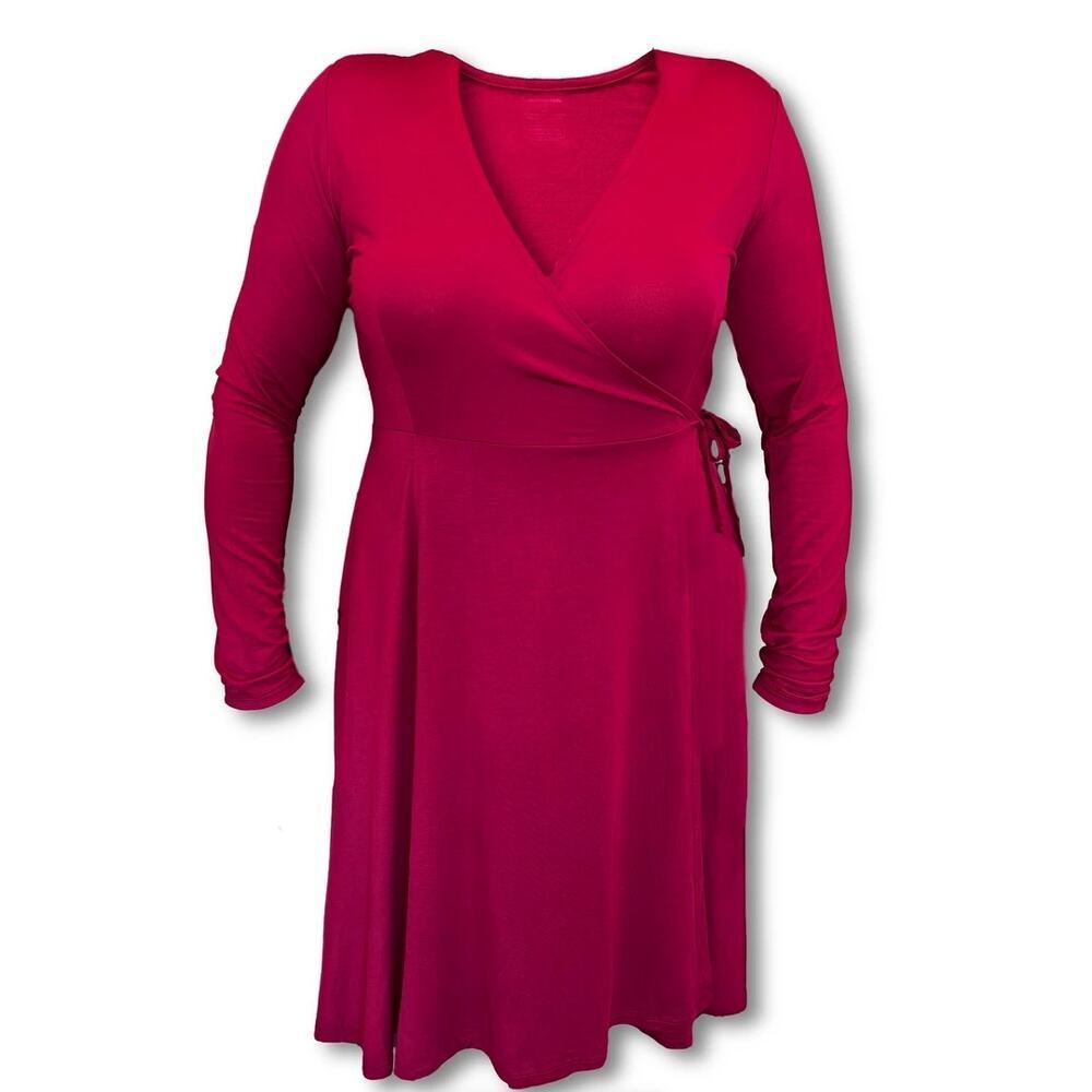 Muse Threads Magenta pink Women’s Lounge Wrap Dress Big Humans sz medium bamboo